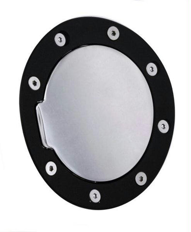 All Sales Race Style Billet Fuel Dr  6 5-8 Ring O.D.  4 1-2 Door O.D.-Flat black Ring and Chrome Door