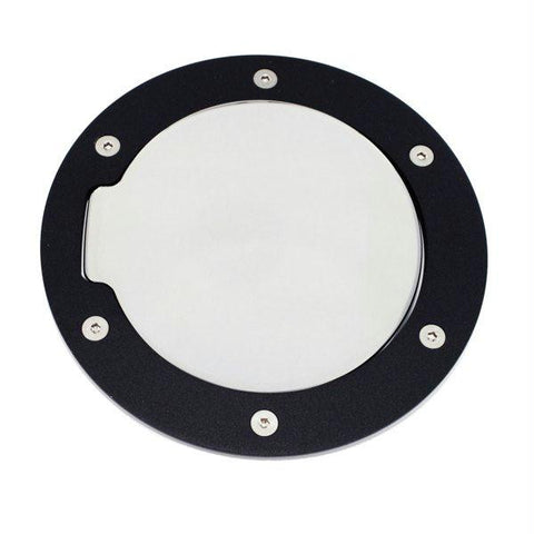 All Sales Race Style Billet Fuel Dr  6 1-4 Ring O.D. 4 1-2 Door O.D. -Gloss Black Ring and Chrome Door