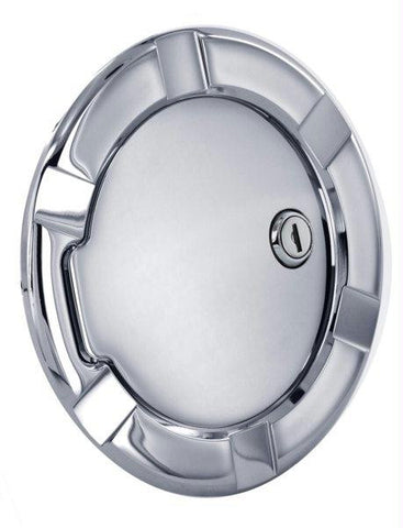 All Sales Striker Style Billet Fuel Dr 6 5-16 Ring O.D.  4 1-2 Door O.D.-Brushed Chrome Locking