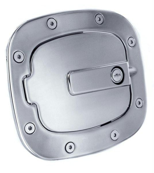 All Sales Race Style Billet Fuel Dr  7 1-2 X 6 5-8 Ring  5 3-8 X 41-2 Door -Brushed Chrome Locking