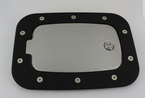 All Sales Race Style Billet Fuel Dr  10 3-8 X 7 5-8 Ring  8 X 4 5-8 Door -Flat Black Ring and Chrome Locking D