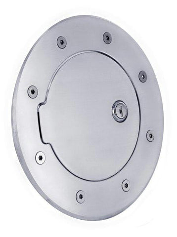 All Sales Race Style Billet Fuel Dr  8 1-8 Ring O.D. 5 1-8 Door O.D.-Brushed Chrome Locking