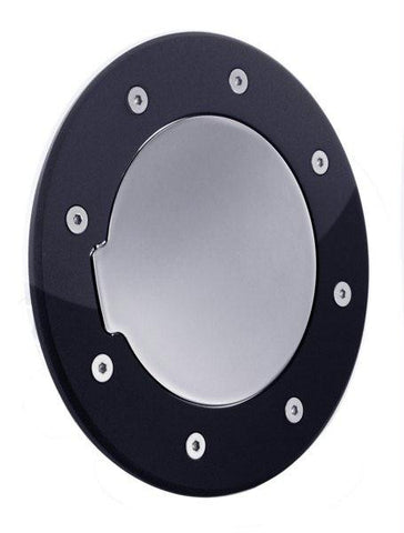 All Sales Race Style Billet Fuel Dr  8 1-8 Ring O.D. 5 1-8 Door O.D.-Gloss Black Ring and Chrome Door