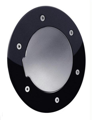 All Sales Race Style Billet Fuel Dr  8 1-8 Ring O.D. 5 1-8 Door O.D.-Gloss Black Ring and Chrome Door