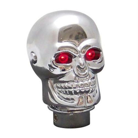 American Shifter Illuminated Chrome Skull Custom Shift Knob w- Adapter Kit