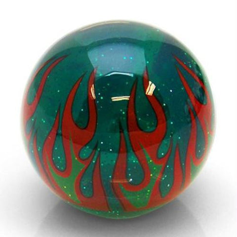 American Shifter Green Flame Custom Shift Knob Translucent w- Metal Flake