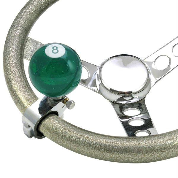 American Shifter Green 8 Ball Adjustable Suicide Brody Knob Translucent w- Metal Flake