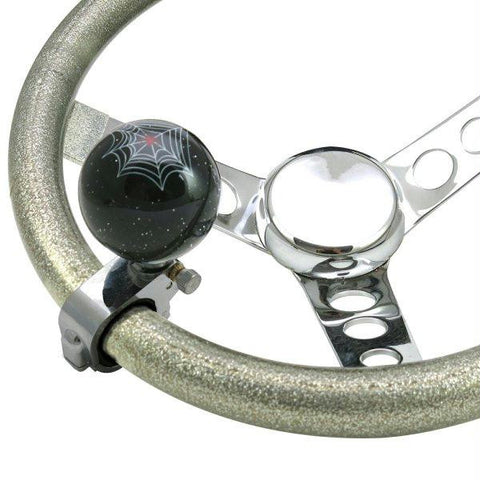 American Shifter Black Spider Adjustable Suicide Brody Knob Translucent w- Metal Flake
