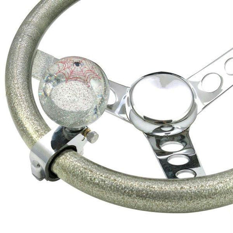 American Shifter Clear Spider Adjustable Suicide Brody Knob Translucent w- Metal Flake