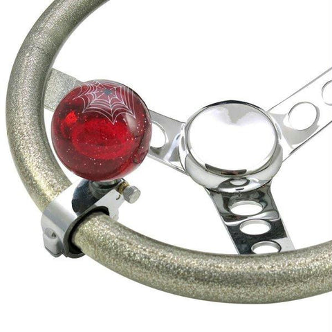 American Shifter Red Spider Adjustable Suicide Brody Knob Translucent w- Metal Flake