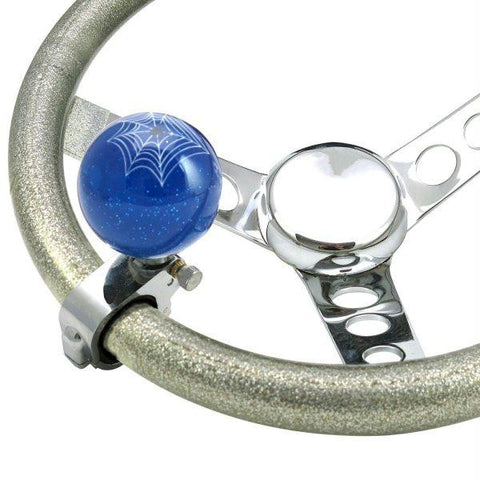 American Shifter Blue Spider Adjustable Suicide Brody Knob Translucent w- Metal Flake