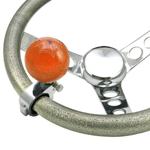 American Shifter Orange Spider Adjustable Suicide Brody Knob Translucent w- Metal Flake