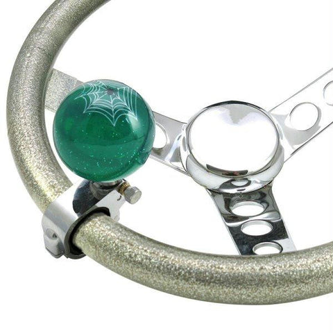 American Shifter Green Spider Adjustable Suicide Brody Knob Translucent w- Metal Flake