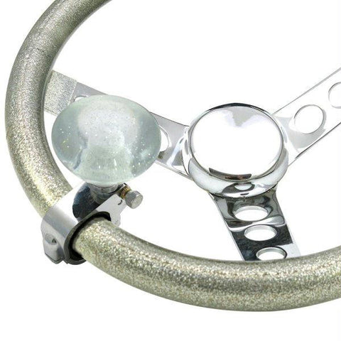 American Shifter Clear Retro Series Adjustable Suicide Brody Knob Translucent w- Metal Flake