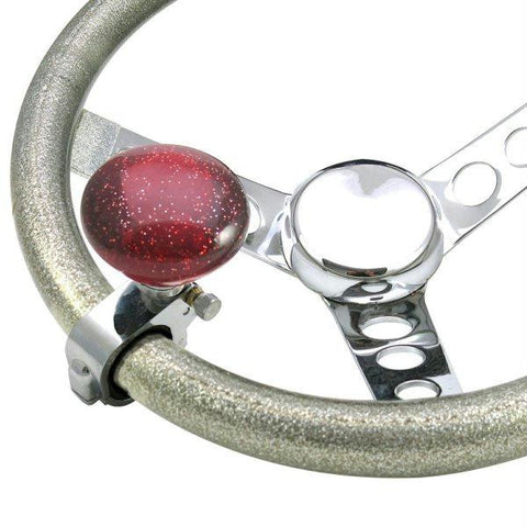 American Shifter Red Retro Series Adjustable Suicide Brody Knob Translucent w- Metal Flake