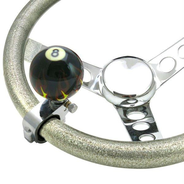American Shifter Black Flame 8 Ball Adjustable Suicide Brody Knob Opaque