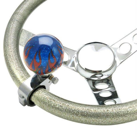 American Shifter Blue Flame Adjustable Suicide Brody Knob Translucent w- Metal Flake